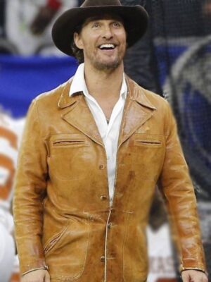 Shop Matthew McConaughey Brown Leather Jacket