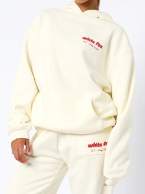 White Fox Era 8 Oversized Cream Hoodie