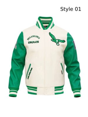 Men and Women Philadelphia Eagles Retro Wool Varsity Jacket