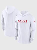 Recreated - Kansas City Chiefs Sideline Performance Pullover Fleece Hoodie White