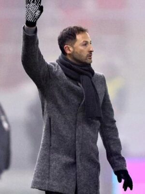 UEFA Nations League Belgium Head Coach Tedesco Grey Wool Long Coat