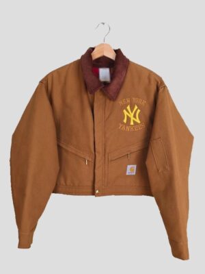 Recreated - Vintage Carhartt x NY Yankees Pink Cropped Jacket For Womens