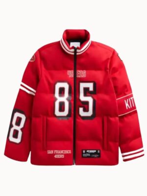 Recreat Unisex George Kittle Red San Francisco 49ers Player Puffer Jacket