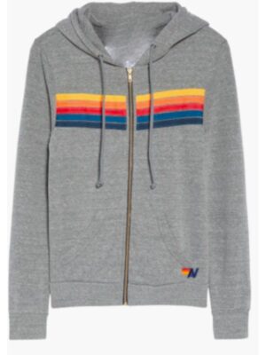 Ashleigh LaThrop TV-Series Brilliant Minds Striped Grey Hoodie