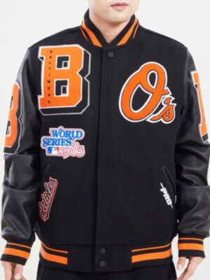 Recreation MLB Baltimore Orioles Mashup Black Varsity Jacket