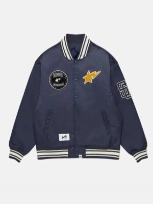 Bapesta x StadiumGoods Varsity Navy Blue Satin Jacket - Re Done