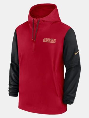 Kyle Shanahan SF 49ers Sideline Red & Black Hoodie