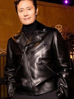 Lee Byung-hun Squid Game S2 Front Man Black Leather Jacket