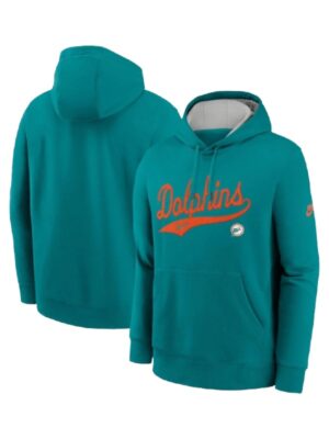 Unisex Miami Dolphins Nike Green Rewind Club Logo Pullover Hoodie