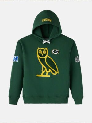 Re Done Green Bay Packers OVO x NFL OG Owl Green Hoodie