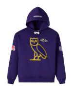 Re Worked Baltimore Ravens OVO x NFL OG Purple Hoodie