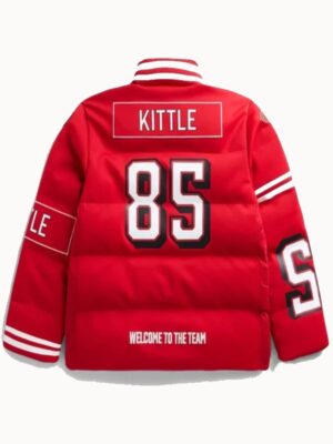 49ers George Kittle Off Season Red Puffer Jacket