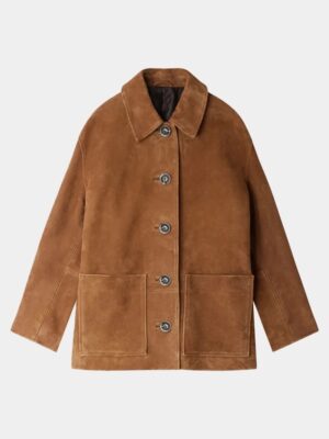 Unisex - Soeur Brown Suede Leather Coat Jacket