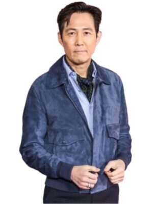 LA Premiere Squid Game Season 02 Lee Jung-jae Blue Suede Leather Jacket