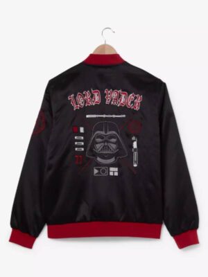 Sith-Icons Starwar Black Satin Bomber Jacket