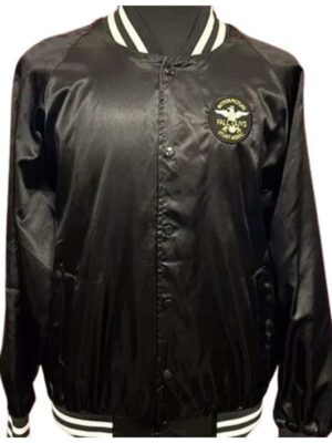 Stuntman Association The Fall Guy Lee Majors Retro Black Satin Jacket