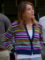 Series Shrinking Liz Rainbow Rainbow Striped Fleece Cardigan