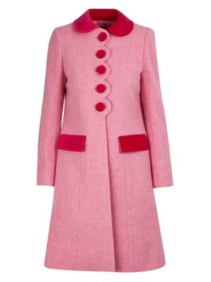 The Today Show 2025 Jenna Bush Hager Red & Pink Wool Coat