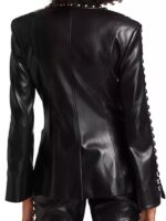 The Voice Reba Mcentire Studded Black Leather Jacket