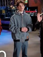 Timothee Chalamet SNL New York City Blue Bomber Jacket