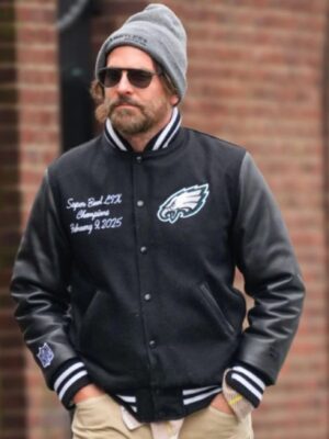 NYC 2025 Bradley Cooper Black Eagles Varsity Jacket