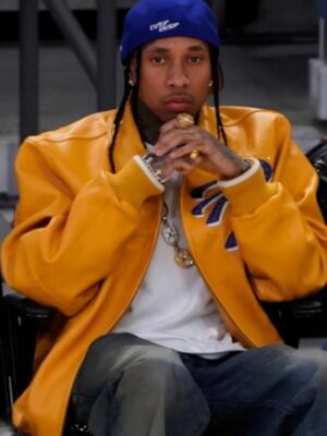 American Rapper Tyga Yellow Leather Jacket