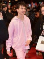 Berlin Film Festival 2025 Timothee Chalamet Pink Zip-Up Hoodie