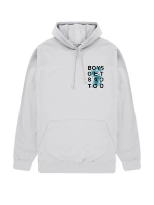 Boys Get Sad Too Pullover White Hoodie