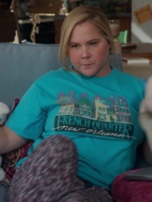 Kinda Pregnant 2025 Amy Schumer Blue Printed T-Shirt