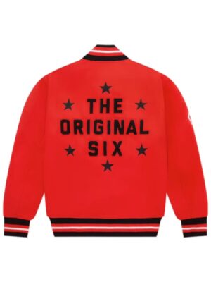 OVO Chicago Blackhawks Red Varsity Jacket