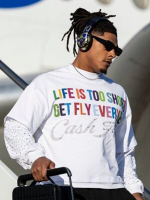 Super Bowl LIX Isiah Pacheco Life Is Too Short Get Everyday White Printed T-Shirt