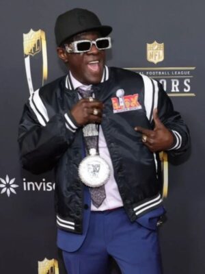 Super Bowl LIX Flavor Flav 14th Annual Honors Black Satin Jacket