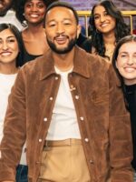 The Kelly Clarkson Show John Legend Suede Brown Shirt Jacket