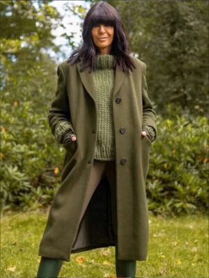 Tv-Series The Traitors UK 2024 Claudia Winkleman Woolen Green Trench Long Coat