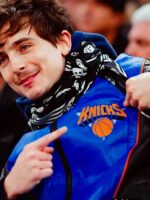 Timothée Chalamet Knicks Leather Jacket