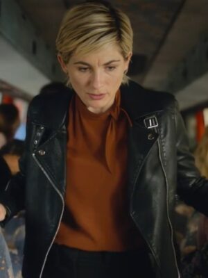 TV-Series Toxic Town 2025 Jodie Whittaker Black Leather Jacket