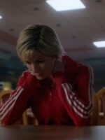 Jodie Whittaker Toxic Town Stripped Sleeves Red Track Jacket