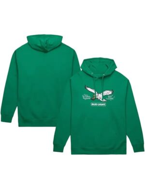 Kelly Green Eagles NFL Bud Light Vintage Green Pullover Hoodie