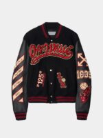 Off White AC Milan Black Varsity Jacket