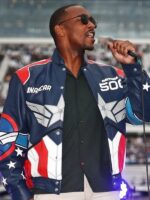 Anthony Mackie NASCAR up Series Daytona 500 Leather Jacket