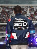 Anthony Mackie NASCAR Cup Daytona 500 Leather Jacket