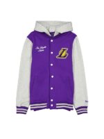 New Era LA Lakers Throwback Prep Hooded Bomber Jacket