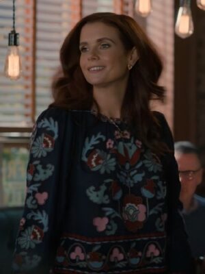 Sweet Magnolias JoAnna Garcia Swisher Blue Floral Shirt