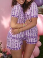 Pink Palm Puff Pink Blush Bay Pajama purple