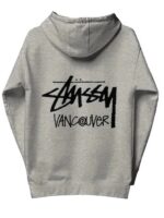 Unisex Stussy Vancouver Zip-up Fleece Black & Grey Hoodie