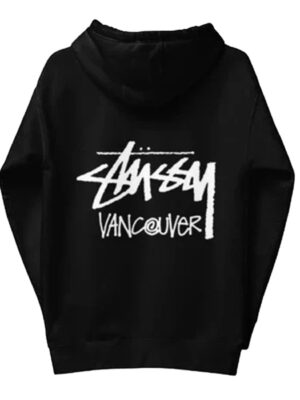 Stussy Vancouver Zip-up Fleece Black & Grey Hoodie