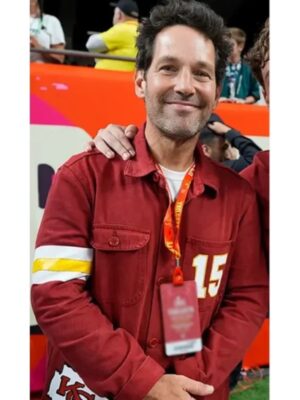 Super Bowl LIX Paul Rudd Chiefs Red Jacket