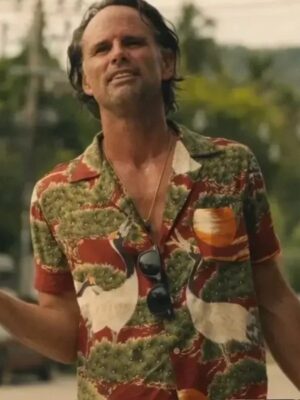 The White Lotus S03 Walton Goggins Crane-Printed Aloha Shirt