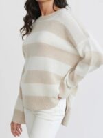 With Love Meghan S01 Meghan Markle Beige Stripe Sweater