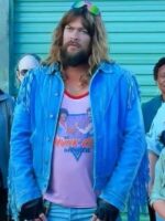 A Minecraft Movie 2025 Jason Momoa Blue Fringe Leather Jacket